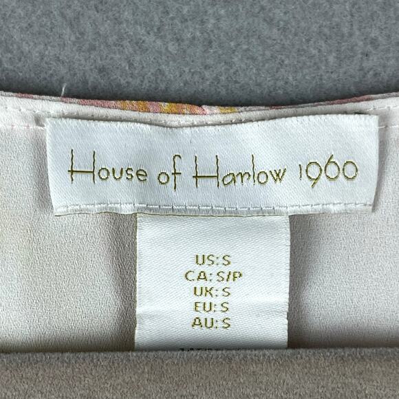 House of Harlow 1960 Floral Maxi Dress Womens Small Pink Metallic Colorful - Picture 5 of 16